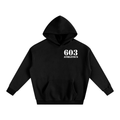 603 Athletics Black Oversized Fleeced Hoodie