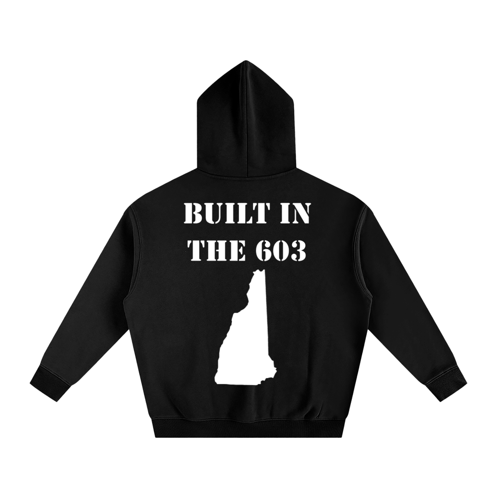 603 Athletics Black Oversized Fleeced Hoodie