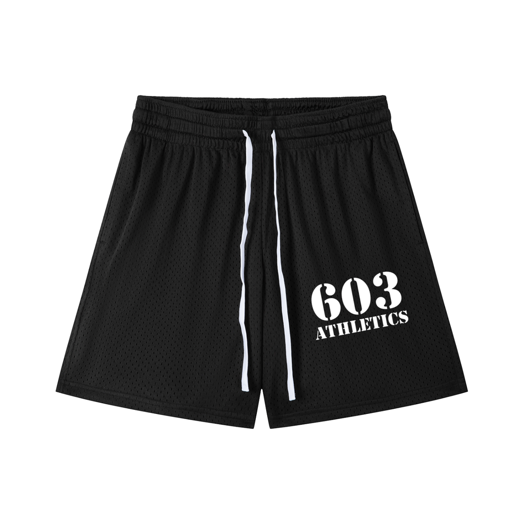 603 Athletics Black Men's Mesh Drawstring Shorts