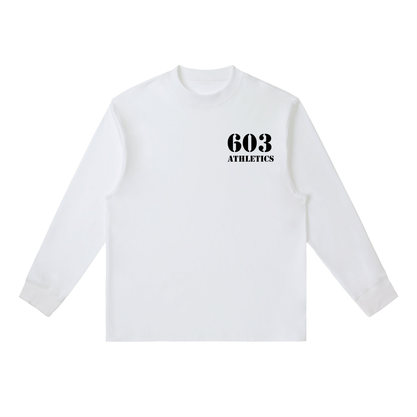 603 Athletics White Crewneck Long-Sleeve t-Shirt